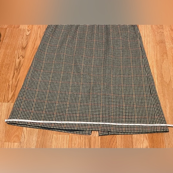 Vintage Leslie Fay Sportswear Houndstooth Wool Pencil Skirt Sz 14 - Picture 7 of 10